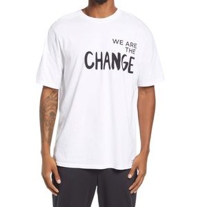 Human Nation 'We Are The Change' Graphic Tee White, Black Size XXL